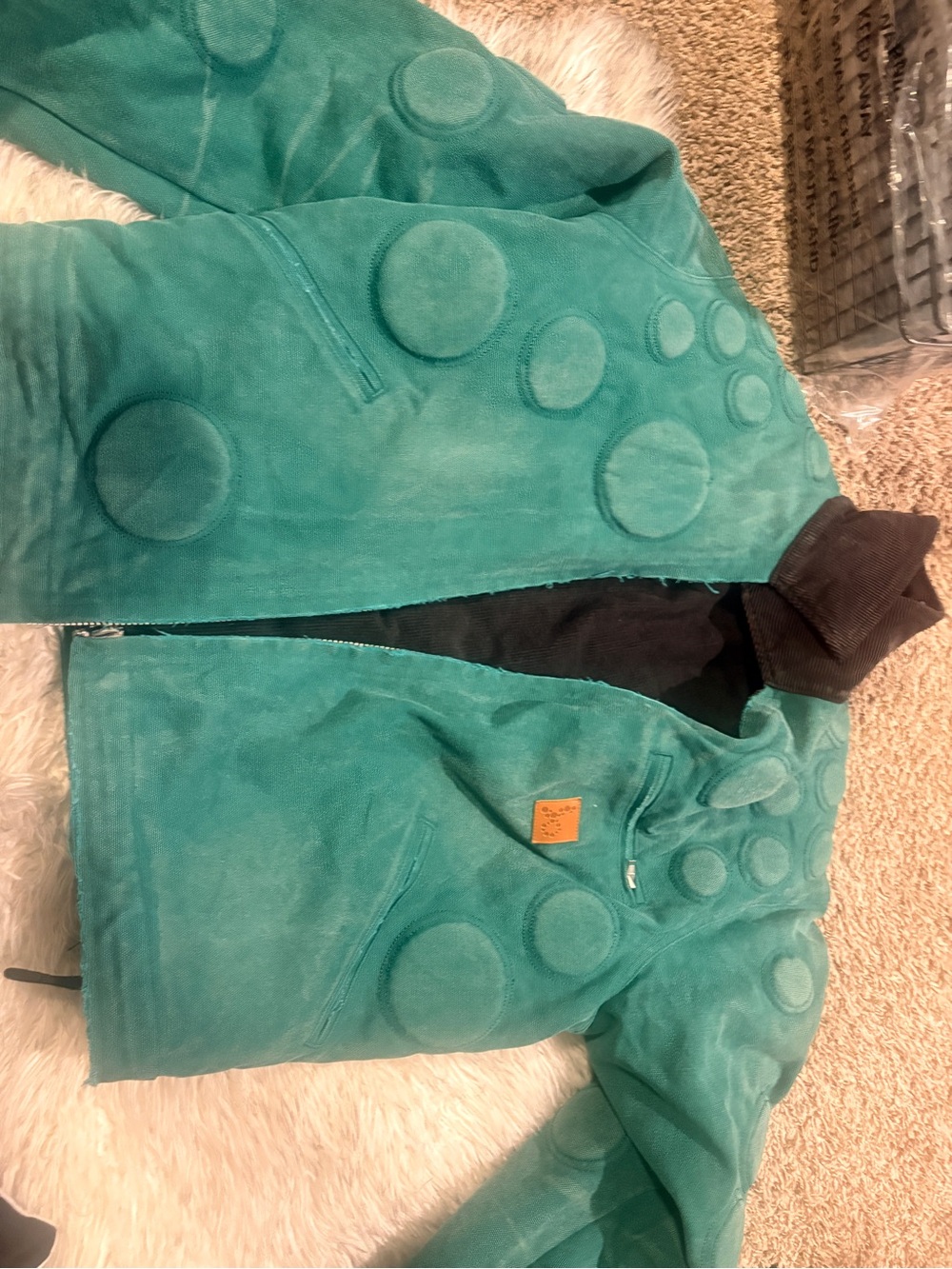 Mena Badaon Teal Circle-Accent Jacket - Unknown Brand